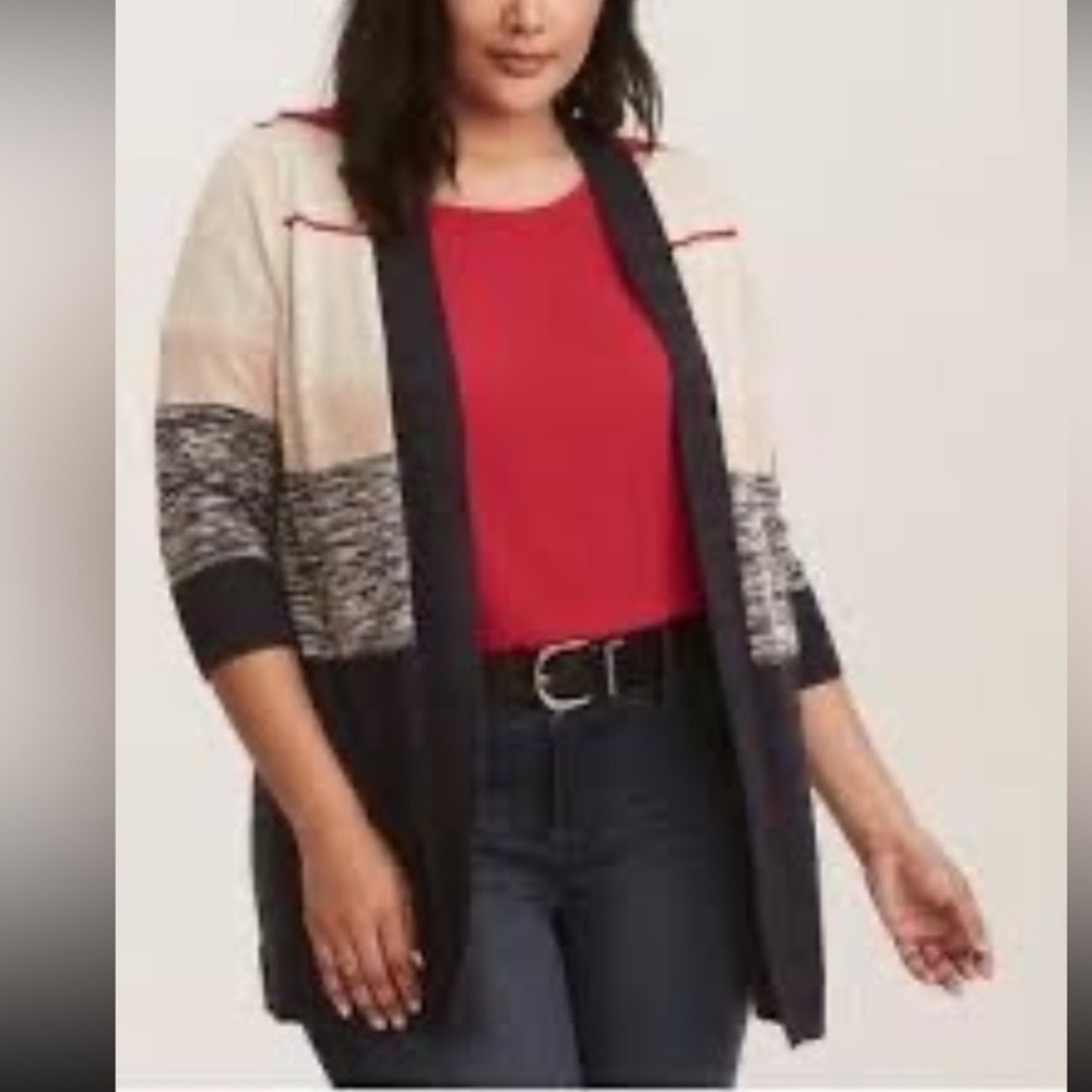 Torrid 2 color block cardigan